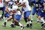EAST RUTHERFORD, NJ - MAY 09:  Andre Brown #22 of the New York Giants works out at rookie camp on May 9, 2009 in East Rutherford, New Jersey.  (Photo by Jeff Zelevansky/Getty Images)