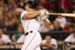 SEATTLE - AUGUST 12:  Mike Sweeney #5 of the Seattle Mariners bats during the game against the Chicago White Sox on August 12, 2009 at Safeco Field in Seattle, Washington. (Photo by Otto Greule Jr/Getty Images) 