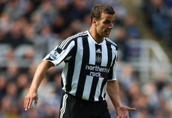 NEWCASTLE UPON TYNE, ENGLAND - MAY 16:  Steven Taylor of Newcastle in action during the Barclays Premier League match between Newcastle United and Fulham at St James'  Park on May 16, 2009 in Newcastle upon Tyne, England.  (Photo by Jamie McDonald/Getty Images)