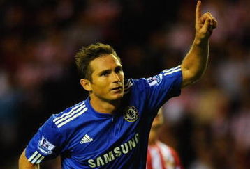 SUNDERLAND, ENGLAND - AUGUST 18:  Frank Lampard of Chelsea celebrates scoring his team's second goal during the Barclays Premier League match between Sunderland and Chelsea at the Stadium of Light on August 18, 2009 in Manchester, England.  (Photo by Michael Regan/Getty Images)