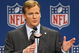 TAMPA, FL - JANUARY 30:  NFL Commissioner Roger Goodell addresses the media at the news conference prior to Super Bowl XLIII on January 30, 2009 at Tampa Convention Center in Tampa, Florida. (Photo by Drew Hallowell/Getty Images)