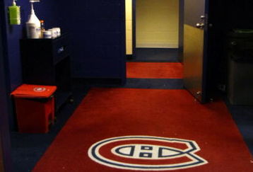 MONTREAL - JANUARY 24:  A view of a hallway with the Montreal Canadiens logo on the carpet during the McDonalds/NHL All-Star open practice as part of the 2009 NHL All-Star weekend on January 24, 2009 at the Bell Centre in Montreal, Canada. (Photo by Bruce Bennett/Getty Images)