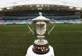SYDNEY, AUSTRALIA - AUGUST 21:  The Bledisloe cup is displayed during the New Zealand All Blacks captain's run at ANZ Stadium on August 21, 2009 in Sydney, Australia.  (Photo by Robert Gray/Getty Images)