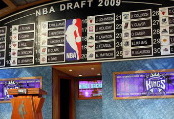 NEW YORK - JUNE 25:  The draft board is seen after the first round of the 2009 NBA Draft at the Wamu Theatre at Madison Square Garden June 25, 2009 in New York City. NOTE TO USER: User expressly acknowledges and agrees that, by downloading and/or using this Photograph, User is consenting to the terms and conditions of the Getty Images License Agreement.  (Photo by Jim McIsaac/Getty Images)