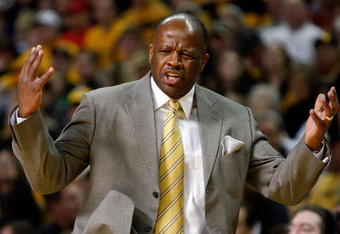 COLUMBIA, MO - FEBRUARY 14:  Head coach Mike Anderson of the Missouri Tigers reacts from the bench during the game against  the Nebraska Cornhuskers on February 14, 2009 at Mizzou Arena in Columbia, Missouri.  (Photo by Jamie Squire/Getty Images)