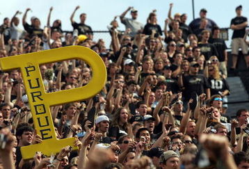WEST LAFAYETTE, IN - SEPTEMBER 20:  Purdue Boilermakers fans cheer during play against the Central Michigan Chippewas at Ross-Ade Stadium on September 20, 2008 in West Lafayette, Indiana.  (Photo by Ronald Martinez/Getty Images)