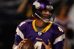 MINNEAPOLIS, MN - AUGUST 21: Quarterback Brett Favre #4 of the Minnesota Vikings drops back to pass the football against the Kansas City Chiefs at Hubert H. Humphrey Metrodome on August 21, 2009 in Minneapolis, Minnesota. (Photo by Scott Boehm/Getty Images)