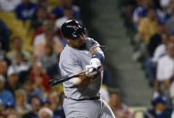LOS ANGELES, CA - AUGUST 17:  Albert Pujols #5 of the St. Louis Cardinals bats against the Los Angeles Dodgers at Dodger Stadium on August 17, 2009 in Los Angeles, California.  (Photo by Jeff Gross/Getty Images)