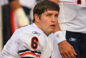 ORCHARD PARK, NY - AUGUST 15:  Quarterback Jay Cutler #6 of the Chicago Bears looks on from the sideline during the preseason game against the Buffalo Bills on August 15, 2009 at Ralph Wilson Stadium in Orchard Park, New York. The Bills won 27-20. (Photo by Rick Stewart/Getty Images)