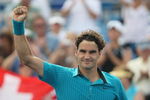 CINCINNATI - AUGUST 21:  Roger Federer of Switzerland waves to the crowd after defeating Lleyton Hewitt of Australia during day five of the Western & Southern Financial Group Masters on August 21, 2009 at the Lindner Family Tennis Center in Cincinnati, Ohio.  (Photo by Nick Laham/Getty Images)