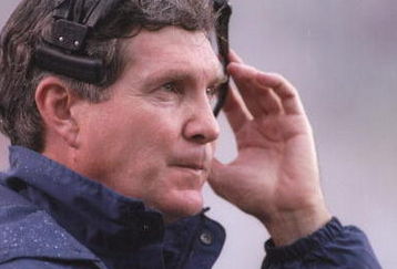 28 Sep 1996:  Head coach Mack Brown of the North Carolina Tar Heels looks on from the sideline as he watches his team during a play in the Tar Heels 13-0 loss to the Seminoles at Doak S. Campbell Stadium in Tallahassee, Florida.   Mandatory Credit: Scott