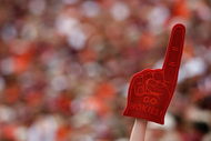 BLACKSBURG, VA - SEPTEMBER 01:  A Virginia Tech Hokie fan supports the team during the second half of their 17-7 win over the East Carolina Pirates on September 1, 2007 at Lane Stadium in Blacksburg, Virginia.  (Photo by Kevin C. Cox/Getty Images)