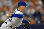 NEW YORK - JUNE 27: Joe Smith of the New York Mets pitches against the New York Yankees at Shea Stadium on June 27, 2008 in the Flushing neighborhood of the Queens borough of New York City.  (Photo by Michael Heiman/Getty Images)