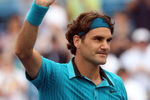 Roger Federer of Switzerland waves to the crowd after defeating Andy Murray of Great Britain during day six of the Western & Southern Financial Group Masters on August 22, 2009 at the Lindner Family Tennis Center in Cincinnati, Ohio.  (Photo by Nick Laham/Getty Images)