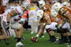 GLENDALE, AZ - JANUARY 05:  Center Chris Hall #71 of the Texas Longhorns hikes the ball during the Tostitos Fiesta Bowl Game against the Ohio State Buckeyes on January 5, 2009 at University of Phoenix Stadium in Glendale, Arizona.  (Photo by Doug Pensinger/Getty Images)