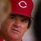 1989:  Infielder and designated hitter Pete Rose, now a coach, of the Cincinnati Reds, talks with a player.     Mandatory Credit:  Allen Dean Steele/Allsport