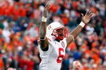 JACKSONVILLE, FL - JANUARY 1: Armando Murillo #6 of the Nebraska Cornhuskers celebrates following a win in the Konica Minolta Gator Bowl against the Clemson Tigers at Jacksonville Municipal Stadium January 1, 2009 in Jacksonville, Florida.  (Photo by Sam Greenwood/Getty Images)