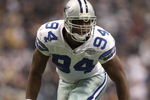 IRVING, TX - DECEMBER 20:  DeMarcus Ware #94 of the Dallas Cowboys lines up on the right side of the defense during their NFL game against the Baltimore Ravens at Texas Stadium on December 20, 2008 in Irving, Texas. The Ravens defeated the Cowboys 33-24. (Photo by Ronald Martinez/Getty Images)
