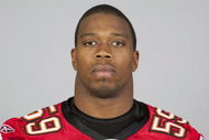 TAMPA, FL - 2009:  Angelo Crowell of the Tampa Bay Buccaneers poses for his 2009 NFL headshot at photo day in Tampa, Florida.  (Photo by NFL Photos)     
