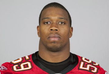 TAMPA, FL - 2009:  Angelo Crowell of the Tampa Bay Buccaneers poses for his 2009 NFL headshot at photo day in Tampa, Florida.  (Photo by NFL Photos)     
