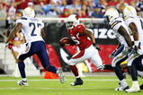 GLENDALE, AZ - AUGUST 22:  Running back LaRod Stephens-Howling #36 of the Arizona Cardinals carries the ball for a 3 yard gain in the third quarter during the game against  the San Diego Chargers at the University of Phoenix Stadium on August 22, 2009 in Glendale, Arizona. (Photo by Christian Petersen/Getty Images)
