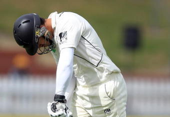 WELLINGTON, NEW ZEALAND - APRIL 07:  Ross Taylor of New Zealand walks from the field after being dismissed during day five of the Third Test match between New Zealand and India at the Basin Reserve on April 7, 2009 in Wellington, New Zealand.  (Photo by Marty Melville/Getty Images)