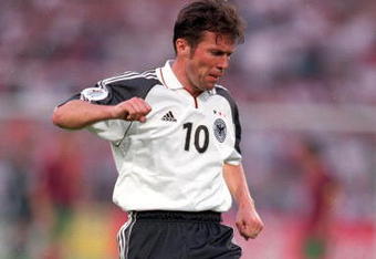 20 Jun 2000:  Lothar Matthaus of Germany in action during the European Championships 2000 group match against Portugal at the De Kuip Stadium in Rotterdam, Holland.  Portugal won the match 3-0. \ Mandatory Credit: Gary M Prior/Allsport