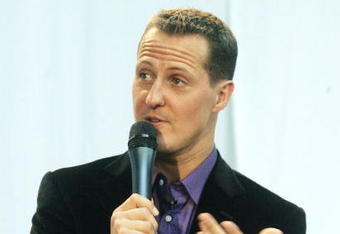 BRUSSELS, BELGIUM - APRIL 02:  Michael Schumacher, seven-time Formula 1 world champion, attends a press conference to  launch Bacardi's Global Resposibility Campaign in Schumacher's function as Global Social Responsibility Ambassador, at Autoworld Brussels on April 02, 2008 in Brussels, Belgium. (Photo By Mark Renders/Getty Images)