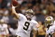 NEW ORLEANS - AUGUST 14:  Quarterback Drew Brees #9 of the New Orleans Saints throws a touchdown pass to tight end Jeremy Shockey (not pictured) during a preseason game against the Cincinnati Bengals on August 14, 2009 at the Superdome in New Orleans, Louisiana. (Photo by Chris Graythen/Getty Images)