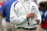 JACKSONVILLE, FL - OCTOBER 27: Head coach Urban Myer  of the Florida Gators yells instructions before the game against the Georgia Bulldogs at Jacksonville Municipal Stadium on October 27, 2007 in Jacksonville, Florida. (Photo by Ronald Martinez/Getty Images) 