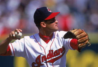 14 Apr 2000: Omar Vizquel #13 of the Cleveland Indians throws the ball during the game against the Texas Rangers at Jacobs Field in Cleveland, Ohio. The Rangers defeated the Indians 7-2.