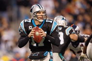 CHARLOTTE, NC - DECEMBER 14:  Quarterback Jake Delhomme #17 of the Carolina Panthers looks to pass the ball during the game against the Denver Broncos at Bank of America Stadium on December 14, 2008 in Charlotte, North Carolina. (Photo by: Streeter Lecka/Getty Images)