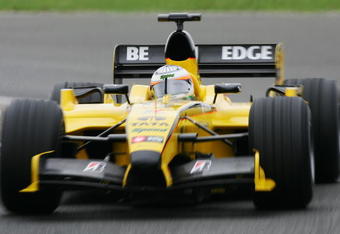 SILVERSTONE, ENGLAND - JULY 9:  Narain Karthikeyan of India and Jordan during the practice session prior to qualifying for the British F1 Grand Prix at Silverstone Circuit on July 9, 2005 in Silverstone, England. (Photo by Mark Thompson/Getty Images)