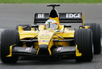 SILVERSTONE, ENGLAND - JULY 9:  Narain Karthikeyan of India and Jordan during the practice session prior to qualifying for the British F1 Grand Prix at Silverstone Circuit on July 9, 2005 in Silverstone, England. (Photo by Mark Thompson/Getty Images)