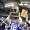 DETROIT - DECEMBER 05: Drew Willy #16 of the Buffalo Bulls celebrates with teammates the MAC Championship after defeating the Ball State Cardinals on December 5, 2008 at Ford Field in Detroit, Michigan. (Photo by Gregory Shamus/Getty Images)