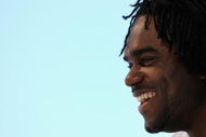 TAMPA, FL - JANUARY 27:  Runningback Edgerrin James #32 of the Arizona Cardinals speaks with the media during the NFC Media Day at Raymond James Stadium on January 27, 2009 in Tampa, Florida.  (Photo by Doug Benc/Getty Images)