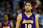 DENVER - MAY 25:  Sasha Vujacic #18 of the Los Angeles Lakers looks on in the fourth quarter against the Denver Nuggets in Game Four of the Western Conference Finals during the 2009 NBA Playoffs at Pepsi Center on May 25, 2009 in Denver, Colorado. NOTE TO USER: User expressly acknowledges and agrees that, by downloading and or using this photograph, User is consenting to the terms and conditions of the Getty Images License Agreement.  (Photo by Jed Jacobsohn/Getty Images)