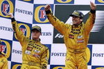 30 Aug 1998:  Damon Hill of Great Britain wins and Ralf Schumacher of Germany finishes second both driving for Jordan Mugen Honda at the Belgian Grand Prix at Spa-Francorchamps in Belgium. \ Mandatory Credit: Clive Mason /Allsport
