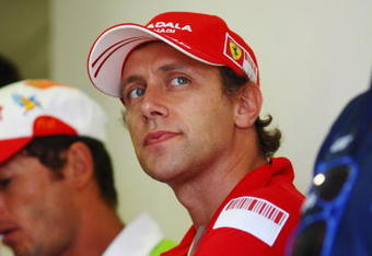 VALENCIA, SPAIN - AUGUST 23:  Luca Badoer of Italy and Ferrari attends the drivers parade before the European Formula One Grand Prix at the Valencia Street Circuit on August 23, 2009, in Valencia, Spain.  (Photo by Ryan Pierse/Getty Images)