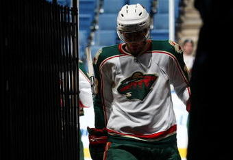 UNIONDALE, NY - MARCH 25: The Minnesota Wild leave the ice after warmups prior to their game against the New York Islanders on March 25, 2009 at the Nassau Coliseum in Uniondale, New York. (Photo by Bruce Bennett/Getty Images)