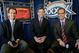 JACKSONVILLE, FL - FEBRUARY 6: (L-R) FOX game broadcasters Cris Collinsworth, Troy Aiken and Joe Buck during the XXXIX Superbowl pregame show at Alltel Stadium on February 6, 2005 in Jacksonville, Florida. (Photo by Frank Micelotta/Getty Images)