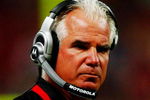 ST. LOUIS, MO - AUGUST 21:  Head coach Mike Smith of the Atlanta Falcons looks on from the sideline during the preseason game against the St. Louis Rams at the Edward Jones Dome on August 21, 2009 in St. Louis, Missouri. (Photo by Dilip Vishwanat/Getty Images)