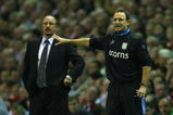 LIVERPOOL, ENGLAND - AUGUST 24:  Aston Villa Manager Martin O'Neill (R) and Liverpool Manager Rafael Benitez issue instructions to their players during the Barclays Premier League match between Liverpool and Aston Villa at Anfield on August 24, 2009 in Liverpool, England.  (Photo by Alex Livesey/Getty Images)