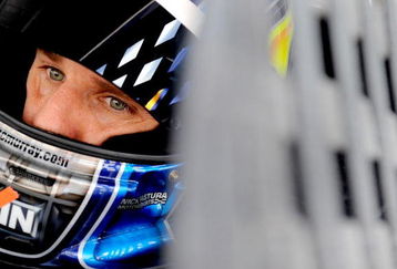 BRISTOL, TN - AUGUST 21:  Jamie McMurray, driver of the #26 Irwin Industrial Tools Ford, sits in his car during practice for the NASCAR Sprint Cup Series Sharpie 500 at Bristol Motor Speedway on August 21, 2009 in Bristol, Tennessee.  (Photo by Rusty Jarrett/Getty Images for NASCAR)