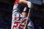 1 Jul 2001:  Mark McGwire #25 of the St. Louis Cardinals warms up to bat during the game against the San Francisco Giants at Pac Bell Park in San Francisco, California.  The Giants defeated the Cardinals 5-4.Mandatory Credit: Jed Jacobsohn  /Allsport