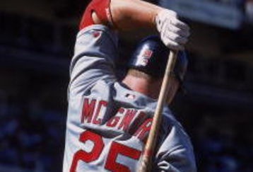 1 Jul 2001:  Mark McGwire #25 of the St. Louis Cardinals warms up to bat during the game against the San Francisco Giants at Pac Bell Park in San Francisco, California.  The Giants defeated the Cardinals 5-4.Mandatory Credit: Jed Jacobsohn  /Allsport