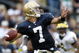SOUTH BEND, IN - SEPTEMBER 13:  Jimmy Clausen #7 of the Notre Dame Fighting Irish throws a first quarter pass while playing the Michigan Wolverines on September 13, 2008 at Notre Dame Stadium in South Bend, Indiana. Notre Dame won the game 35-17.  (Photo by Gregory Shamus/Getty Images)