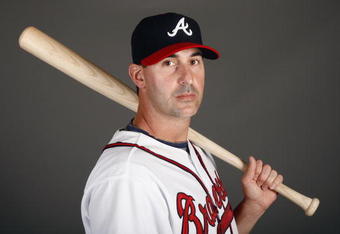 LAKE BUENA VISTA, FL - FEBRUARY 19:  Outfielder Greg Norton #20 of the Atlanta Braves poses for a photo during Spring Training Photo Day on February 19, 2009 at Champions Stadium at Walt Disney World of Sports in Lake Buena Vista, Florida.  (Photo by Chris Graythen/Getty Images)