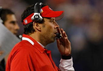 MINNEAPOLIS, MN - AUGUST 21: Head coach Todd Haley of the Kansas City Chiefs watches the action on the field against the Minnesota Vikings at Hubert H. Humphrey Metrodome on August 21, 2009 in Minneapolis, Minnesota. The Vikings defeated the Chiefs 17-13. (Photo by Scott Boehm/Getty Images)