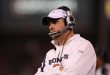 SAN FRANCISCO - AUGUST 14:  Head coach Josh McDaniels of the Denver Broncos looks on against the San Francisco 49ers during the preseason game on August 14, 2009 at Candlestick Park in San Francisco, California.  (Photo by Jed Jacobsohn/Getty Images)